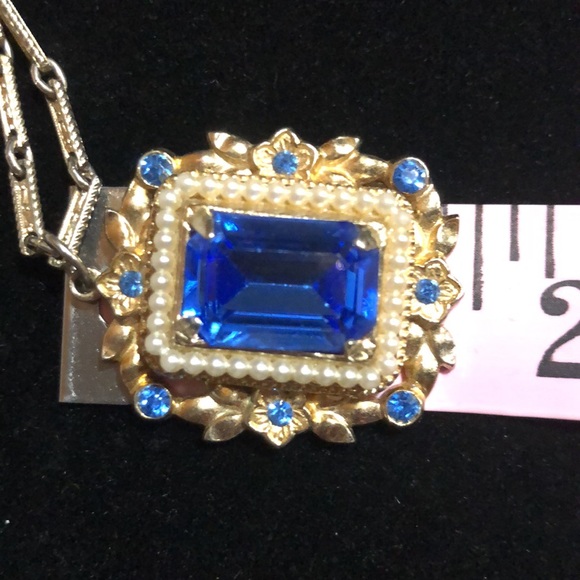 Coro Pegasus Royal Blue Vintage Necklace - Picture 7 of 11